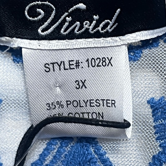 NWT Vivid Blue Sheer Floral Kimono Sz 3X Women - Picture 4 of 4